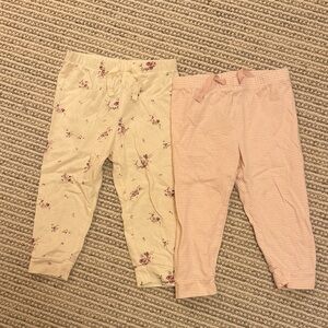 GAP Kids Floral and Striped Bottoms - Cream and Pink